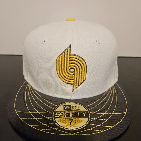 New Era 59Fifty Portland Trail Blazers Fitted Ball Cap- Size 7 1/4 - Picture 1 of 4
